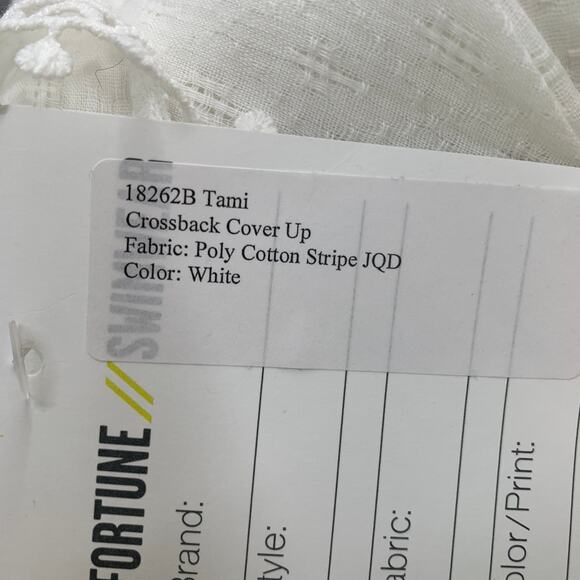 2/$30 FORTUNE Swimwear Cover Up Size S / M Tami Crossback White Eyelet Lace - Picture 3 of 7